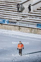 31.12.2020, Garmisch, Germany (GER): Event Feature: medical staff walks through the outrun - FIS world cup ski jumping men, four hills tournament, qualification, individual HS142, Garmisch (GER). www.nordicfocus.com. © EXPA/JFK/NordicFocus. Every downloaded picture is fee-liable.