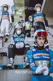 02.01.2021, Innsbruck, Austria (AUT): Cene Prevc (SLO), Jan Hoerl (AUT), (l-r) - FIS world cup ski jumping men, four hills tournament, qualification, individual HS128, Innsbruck (AUT). www.nordicfocus.com. © EXPA/JFK/NordicFocus. Every downloaded picture is fee-liable.