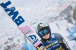 02.01.2021, Innsbruck, Austria (AUT): Mikhail Nazarov (RUS) - FIS world cup ski jumping men, four hills tournament, qualification, individual HS128, Innsbruck (AUT). www.nordicfocus.com. © EXPA/JFK/NordicFocus. Every downloaded picture is fee-liable.