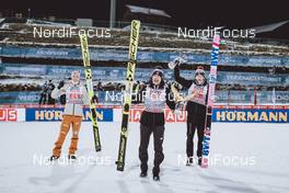 06.01.2021, Bischofshofen, Austria (AUT): Karl Geiger (GER), Kamil Stoch (POL), Dawid Kubacki (POL), (l-r)  - FIS world cup ski jumping men, four hills tournament, individual HS142, Bischofshofen (AUT). www.nordicfocus.com. © EXPA/JFK/NordicFocus. Every downloaded picture is fee-liable.