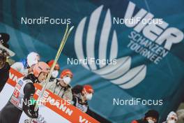 06.01.2021, Bischofshofen, Austria (AUT): Karl Geiger (GER) - FIS world cup ski jumping men, four hills tournament, individual HS142, Bischofshofen (AUT). www.nordicfocus.com. © EXPA/JFK/NordicFocus. Every downloaded picture is fee-liable.
