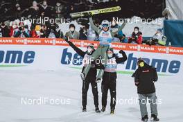 06.01.2021, Bischofshofen, Austria (AUT): Kamil Stoch (POL), Dawid Kubacki (POL), Piotr Zyla (POL) , (l-r) - FIS world cup ski jumping men, four hills tournament, individual HS142, Bischofshofen (AUT). www.nordicfocus.com. © EXPA/JFK/NordicFocus. Every downloaded picture is fee-liable.