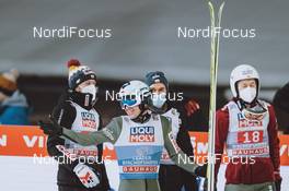 06.01.2021, Bischofshofen, Austria (AUT): Dawid Kubacki (POL), Kamil Stoch (POL), Piotr Zyla (POL), Aleksander Zniszczol (POL), (l-r) - FIS world cup ski jumping men, four hills tournament, individual HS142, Bischofshofen (AUT). www.nordicfocus.com. © EXPA/JFK/NordicFocus. Every downloaded picture is fee-liable.