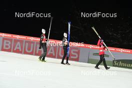 10.01.2021, Titisee-Neustadt, Germany (GER): Stefan Kraft (AUT), Daniel Andre Tande (NOR), Halvor Egner Granerud (NOR) - FIS world cup ski jumping men, individual HS142, Titisee-Neustadt (GER). www.nordicfocus.com. © Reichert/NordicFocus. Every downloaded picture is fee-liable.