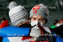 10.01.2021, Titisee-Neustadt, Germany (GER): Daniel Andre Tande (NOR), Halvor Egner Granerud (NOR) (l-r)  - FIS world cup ski jumping men, individual HS142, Titisee-Neustadt (GER). www.nordicfocus.com. © Volk/NordicFocus. Every downloaded picture is fee-liable.