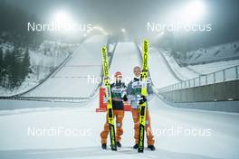 24.01.2021, Lahti, Finland (FIN): Markus Eisenbichler (GER), Karl Geiger (GER), (l-r)  - FIS world cup ski jumping men, individual HS130, Lahti (FIN). www.nordicfocus.com. © Vianney THIBAUT/NordicFocus. Every downloaded picture is fee-liable.