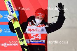 31.01.2021 Willingen, Germany (GER): Markus Eisenbichler (GER), podium - FIS world cup ski jumping men, individual HS147, Willingen (GER). www.nordicfocus.com. © Reichert/NordicFocus. Every downloaded picture is fee-liable.