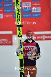 07.02.2021, Klingenthal, Germany (GER): Markus Eisenbichler (GER), podium - FIS world cup ski jumping men, individual HS140, Klingenthal (GER). www.nordicfocus.com. © Reichert/NordicFocus. Every downloaded picture is fee-liable.