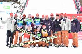 28.03.2021, Planica, Slovenia (SLO): Martin Hamann (GER), Severin Freund (GER), Constantin Schmid (GER), Karl Geiger (GER), Pius Paschke (GER), Markus Eisenbichler (GER), (l-r) - FIS world cup ski jumping men, individual HS240, Planica (SLO). www.nordicfocus.com. © Reichert/NordicFocus. Every downloaded picture is fee-liable.