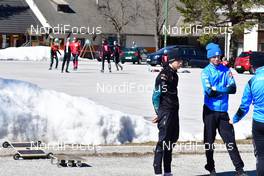 24.03.2021, Planica, Slovenia (SLO): Valentin Foubert (FRA), Mathis Contamine (FRA), (l-r) - FIS world cup ski jumping men, training, Planica (SLO). www.nordicfocus.com. © Reichert/NordicFocus. Every downloaded picture is fee-liable.