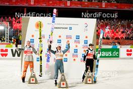 27.02.2021, Oberstdorf, Germany (GER): Karl Geiger (GER), Piotr Zyla (POL), Anze Lanisek (SLO), (l-r)  - FIS nordic world ski championships ski jumping men, individual HS106, Oberstdorf (GER). www.nordicfocus.com. © Thibaut/NordicFocus. Every downloaded picture is fee-liable.