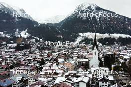 29.12.2021, Oberstdorf, Germany (GER): feature: Oberstdorf from above; drone shot - FIS world cup ski jumping men, four hills tournament, individual HS137, Oberstdorf (GER). www.nordicfocus.com. © Reichert/NordicFocus. Every downloaded picture is fee-liable.