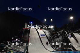 29.12.2021, Oberstdorf, Germany (GER): feature: ski jumping arena Oberstdorf, floodlights - FIS world cup ski jumping men, four hills tournament, individual HS137, Oberstdorf (GER). www.nordicfocus.com. © Reichert/NordicFocus. Every downloaded picture is fee-liable.