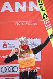 28.03.2021, Chaikovsky, Russia (RUS): Marita Kramer (AUT) - FIS world cup ski jumping women, cups, Chaikovsky (RUS). www.nordicfocus.com. © Tumashov/NordicFocus. Every downloaded picture is fee-liable.