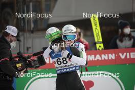 05.02.2021, Hinzenbach, Austria (AUT): Nika Kriznar (SLO), Ema Klinec (SLO), (l-r)  - FIS world cup ski jumping women, individual HS90, Hinzenbach (AUT). www.nordicfocus.com. © Modica/NordicFocus. Every downloaded picture is fee-liable.