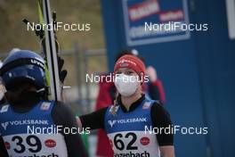 05.02.2021, Hinzenbach, Austria (AUT): Carina Vogt (GER), Katharina Althaus (GER), (l-r)  - FIS world cup ski jumping women, individual HS90, Hinzenbach (AUT). www.nordicfocus.com. © Modica/NordicFocus. Every downloaded picture is fee-liable.