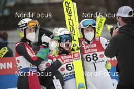 06.02.2021, Hinzenbach, Austria (AUT): Nika Kriznar (SLO), Ema Klinec (SLO), (l-r)  - FIS world cup ski jumping women, individual HS90, Hinzenbach (AUT). www.nordicfocus.com. © Modica/NordicFocus. Every downloaded picture is fee-liable.