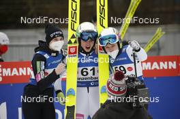 07.02.2021, Hinzenbach, Austria (AUT): Nika Kriznar (SLO), Ema Klinec (SLO), (l-r), (l-r)  - FIS world cup ski jumping women, individual HS90, Hinzenbach (AUT). www.nordicfocus.com. © Modica/NordicFocus. Every downloaded picture is fee-liable.
