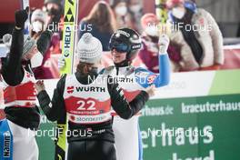 03.03.2021, Oberstdorf, Germany (GER): Silje Opseth (NOR), Anna Odine Stroem (NOR), Maren Lundby (NOR), (l-r)  - FIS nordic world ski championships ski jumping women, individual HS137, Oberstdorf (GER). www.nordicfocus.com. © Modica/NordicFocus. Every downloaded picture is fee-liable.