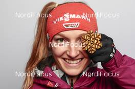 25.02.2021, Oberstdorf, Germany (GER): Katharina Althaus (GER) - FIS nordic world ski championships ski jumping women, medals, Oberstdorf (GER). www.nordicfocus.com. © Modica/NordicFocus. Every downloaded picture is fee-liable.