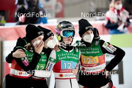 26.02.2021, Oberstdorf, Germany (GER): Spela Rogelj (SLO), Nika Kriznar (SLO), Ema Klinec (SLO), Ursa Bogataj (SLO), (l-r)  - FIS nordic world ski championships ski jumping women, team HS106, Oberstdorf (GER). www.nordicfocus.com. © Modica/NordicFocus. Every downloaded picture is fee-liable.