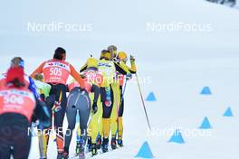 24.01.2021, Toblach-Cortina, Italy (ITA): Sofie Elebro (SWE), Emilie Fleten (NOR), Jenny Larsson (SWE), group l-r - Visma Ski Classics, Toblach-Cortina (ITA). www.nordicfocus.com. © Reichert/NordicFocus. Every downloaded picture is fee-liable.