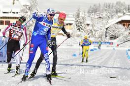 24.01.2021, Toblach-Cortina, Italy (ITA): Morten Eide Pedersen (NOR), Ermil Vokuev (RUS), Oskar Kardin (NOR), group l-r - Visma Ski Classics, Toblach-Cortina (ITA). www.nordicfocus.com. © Reichert/NordicFocus. Every downloaded picture is fee-liable.