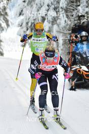 24.01.2021, Toblach-Cortina, Italy (ITA): Astrid Oeyre Slind (NOR), Elin Mohlin (SWE), group l-r - Visma Ski Classics, Toblach-Cortina (ITA). www.nordicfocus.com. © Reichert/NordicFocus. Every downloaded picture is fee-liable.
