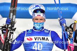 24.01.2021, Toblach-Cortina, Italy (ITA): Ermil Vokuev (RUS), podium l-r - Visma Ski Classics, Toblach-Cortina (ITA). www.nordicfocus.com. © Reichert/NordicFocus. Every downloaded picture is fee-liable.
