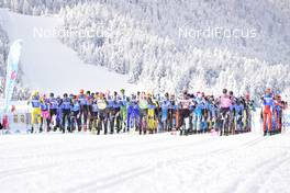 24.01.2021, Toblach-Cortina, Italy (ITA): Torleif Syrstad (NOR), Tord Asle Gjerdalen (NOR), Anders Aukland (NOR), Morten Eide Pedersen (NOR), Emil Persson (SWE), group l-r - Visma Ski Classics, Toblach-Cortina (ITA). www.nordicfocus.com. © Reichert/NordicFocus. Every downloaded picture is fee-liable.