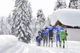 24.01.2021, Toblach-Cortina, Italy (ITA): Joar Thele (NOR), Andreas Holmberg (SWE), Dmitri Bagrashov (RUS), group l-r - Visma Ski Classics, Toblach-Cortina (ITA). www.nordicfocus.com. © Reichert/NordicFocus. Every downloaded picture is fee-liable.