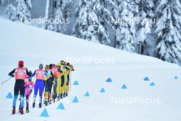 24.01.2021, Toblach-Cortina, Italy (ITA): Roxane Lacroix(FRA), Olga Tsareva (RUS), Ida Dahl (SWE), Jenny Larsson (SWE), group l-r - Visma Ski Classics, Toblach-Cortina (ITA). www.nordicfocus.com. © Reichert/NordicFocus. Every downloaded picture is fee-liable.