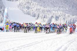 24.01.2021, Toblach-Cortina, Italy (ITA): Torleif Syrstad (NOR), Tord Asle Gjerdalen (NOR), Oskar Kardin (NOR), Anders Aukland (NOR), Emil Persson (SWE), group l-r - Visma Ski Classics, Toblach-Cortina (ITA). www.nordicfocus.com. © Reichert/NordicFocus. Every downloaded picture is fee-liable.