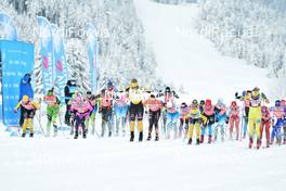 24.01.2021, Toblach-Cortina, Italy (ITA): Lina Korsgren (SWE), Katerina Smutna (CZE), Jenny Larsson (SWE), Ida Dahl (SWE), Astrid Oeyre Slind (NOR), group l-r - Visma Ski Classics, Toblach-Cortina (ITA). www.nordicfocus.com. © Reichert/NordicFocus. Every downloaded picture is fee-liable.