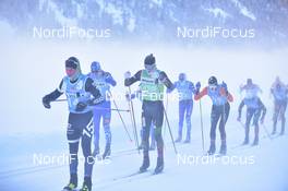 16.01.2021, St. Moritz, Switzerland (SUI): Marcus Johansson (SWE), Stian Berg (NOR), Runar Skaug Mathisen (NOR), group - Visma Ski Classics La Diagonela, St. Moritz (SUI). www.nordicfocus.com. © Reichert/NordicFocus. Every downloaded picture is fee-liable.
