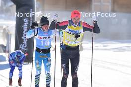 16.01.2021, St. Moritz, Switzerland (SUI): Ari Luusua (FIN), Andreas Nygaard (NOR), group - Visma Ski Classics La Diagonela, St. Moritz (SUI). www.nordicfocus.com. © Reichert/NordicFocus. Every downloaded picture is fee-liable.