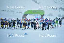 16.01.2021, St. Moritz, Switzerland (SUI): Jenny Larsson (SWE), Ida Dahl (SWE), Lina Korsgren (SWE), Britta Norgren (SWE), Sofie Elebro (SWE), group - Visma Ski Classics La Diagonela, St. Moritz (SUI). www.nordicfocus.com. © Reichert/NordicFocus. Every downloaded picture is fee-liable.