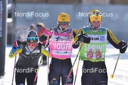 16.01.2021, St. Moritz, Switzerland (SUI): Astrid Oeyre Slind (NOR), Ida Dahl (SWE), Lina Korsgren (SWE), group - Visma Ski Classics La Diagonela, St. Moritz (SUI). www.nordicfocus.com. © Reichert/NordicFocus. Every downloaded picture is fee-liable.