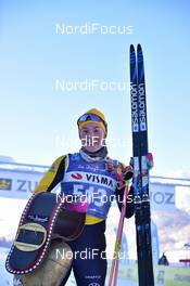 16.01.2021, St. Moritz, Switzerland (SUI): Jenny Larsson (SWE), podium - Visma Ski Classics La Diagonela, St. Moritz (SUI). www.nordicfocus.com. © Reichert/NordicFocus. Every downloaded picture is fee-liable.