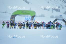 16.01.2021, St. Moritz, Switzerland (SUI): Jenny Larsson (SWE), Ida Dahl (SWE), Lina Korsgren (SWE), Britta Norgren (SWE), group - Visma Ski Classics La Diagonela, St. Moritz (SUI). www.nordicfocus.com. © Reichert/NordicFocus. Every downloaded picture is fee-liable.