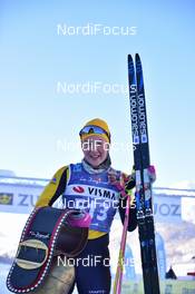 16.01.2021, St. Moritz, Switzerland (SUI): Jenny Larsson (SWE), podium - Visma Ski Classics La Diagonela, St. Moritz (SUI). www.nordicfocus.com. © Reichert/NordicFocus. Every downloaded picture is fee-liable.