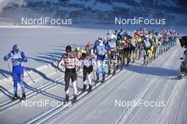16.01.2021, St. Moritz, Switzerland (SUI): Alexey Dvoskin (RUS), Morten Eide Pedersen (NOR), Viktor Maenpaa (FIN), Niklas Henriksson (SWE), Magnus Vesterheim (NOR), group - Visma Ski Classics La Diagonela, St. Moritz (SUI). www.nordicfocus.com. © Reichert/NordicFocus. Every downloaded picture is fee-liable.