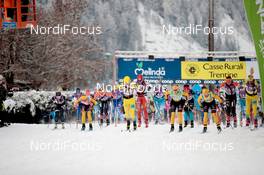 31.01.2021, Val di Fiemme, Italy (ITA): Ida Dahl (SWE), Lina Korsgren (SWE), Astrid Oeyre Slind (NOR), Jenny Larsson (SWE), (l-r)  - Visma Ski Classics Marcialonga, Val di Fiemme (ITA). www.nordicfocus.com. © Modica/NordicFocus. Every downloaded picture is fee-liable.