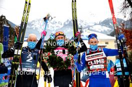 31.01.2021, Val di Fiemme, Italy (ITA): Tord Asle Gjerdalen (NOR), Emil Persson (SWE), Ermil Vokuev (RUS), (l-r)  - Visma Ski Classics Marcialonga, Val di Fiemme (ITA). www.nordicfocus.com. © Modica/NordicFocus. Every downloaded picture is fee-liable.