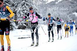 31.01.2021, Val di Fiemme, Italy (ITA): Emil Persson (SWE), Marcus Johansson (SWE), Viktor Maenpaa (FIN), (l-r)  - Visma Ski Classics Marcialonga, Val di Fiemme (ITA). www.nordicfocus.com. © Modica/NordicFocus. Every downloaded picture is fee-liable.