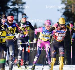 07.03.2021, Mora, Sweden (SWE): Marit Bjoergen (NOR), Britta Johansson Norgren (SWE), Katerina Smutna (CZE), Ida Dahl (NOR), (l-r) - Visma Ski Classics Vasaloppet, Mora (SWE). www.nordicfocus.com. © Schmidt/NordicFocus. Every downloaded picture is fee-liable.