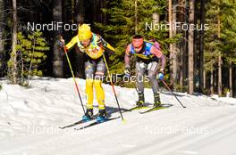 07.03.2021, Mora, Sweden (SWE): Lina Korsgren (SWE), Marit Bjoergen (NOR), (l-r) - Visma Ski Classics Vasaloppet, Mora (SWE). www.nordicfocus.com. © Schmidt/NordicFocus. Every downloaded picture is fee-liable.