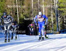 07.03.2021, Mora, Sweden (SWE): Anton Karlsson (SWE), Tord Asle Gjerdalen (NOR), Ermin Vokuev (RUS), (l-r) - Visma Ski Classics Vasaloppet, Mora (SWE). www.nordicfocus.com. © Schmidt/NordicFocus. Every downloaded picture is fee-liable.