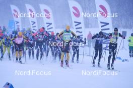 21.03.2021, Valadalen, Sweden (SWE): Johannes Ekloef (SWE), Petter Eliassen (NOR), Max Novak (SWE), Emil Persson (SWE), (l-r) - Visma Ski Classics, Valadalen (SWE). www.nordicfocus.com. © Visma Ski Classics /Magnus Oesth/NordicFocus. Every downloaded picture is fee-liable.