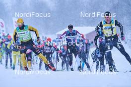 21.03.2021, Valadalen, Sweden (SWE): Max Novak (SWE), Petter Eliassen (NOR), Morten Eide Pedersen (NOR), Emil Persson (SWE), (l-r) - Visma Ski Classics, Valadalen (SWE). www.nordicfocus.com. © Visma Ski Classics /Magnus Oesth/NordicFocus. Every downloaded picture is fee-liable.